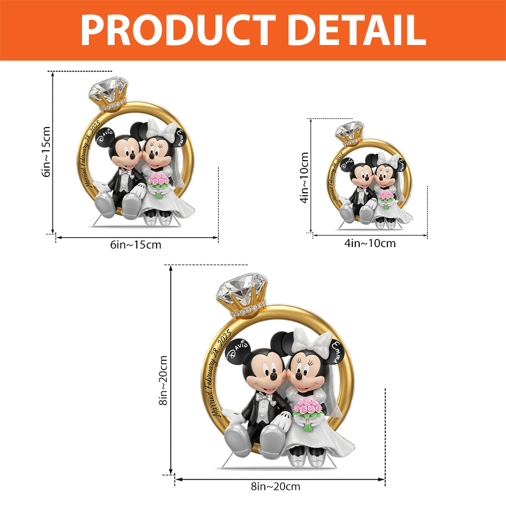 Happy Anniversary Mouse Couple - Personalized Mouse Custom Shaped Acrylic Plaque