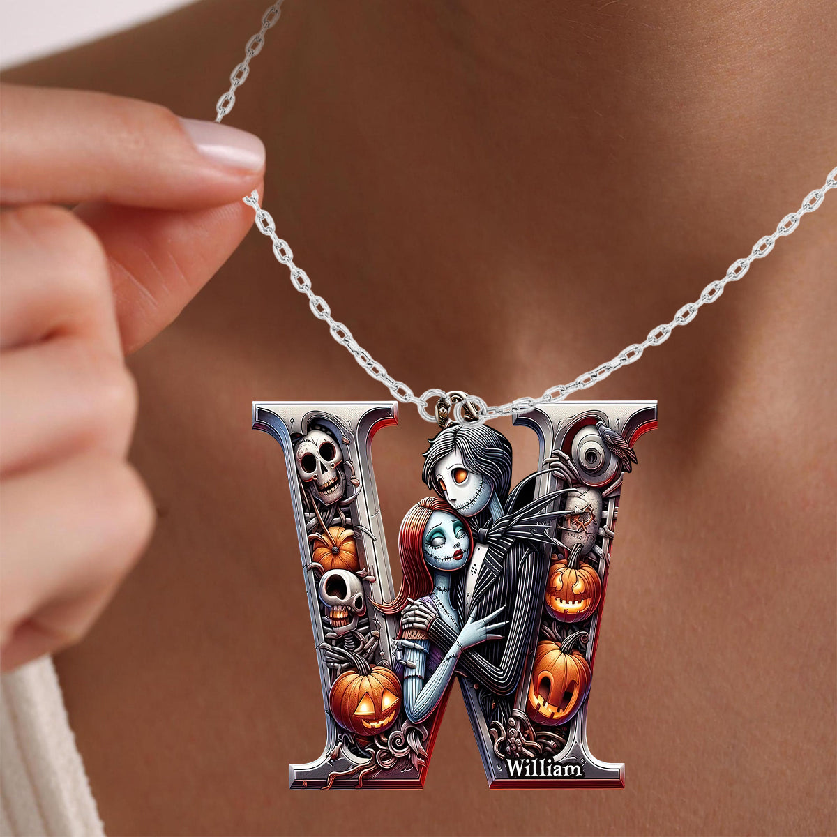 Till Death Do Us Part - Personalized Nightmare Custom Shaped Pendant Necklace