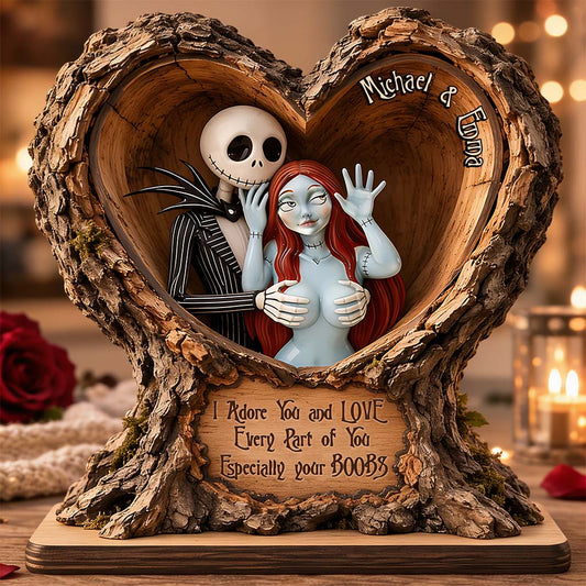 I Adore You - Personalized Nightmare Custom Shaped Wood Plaque