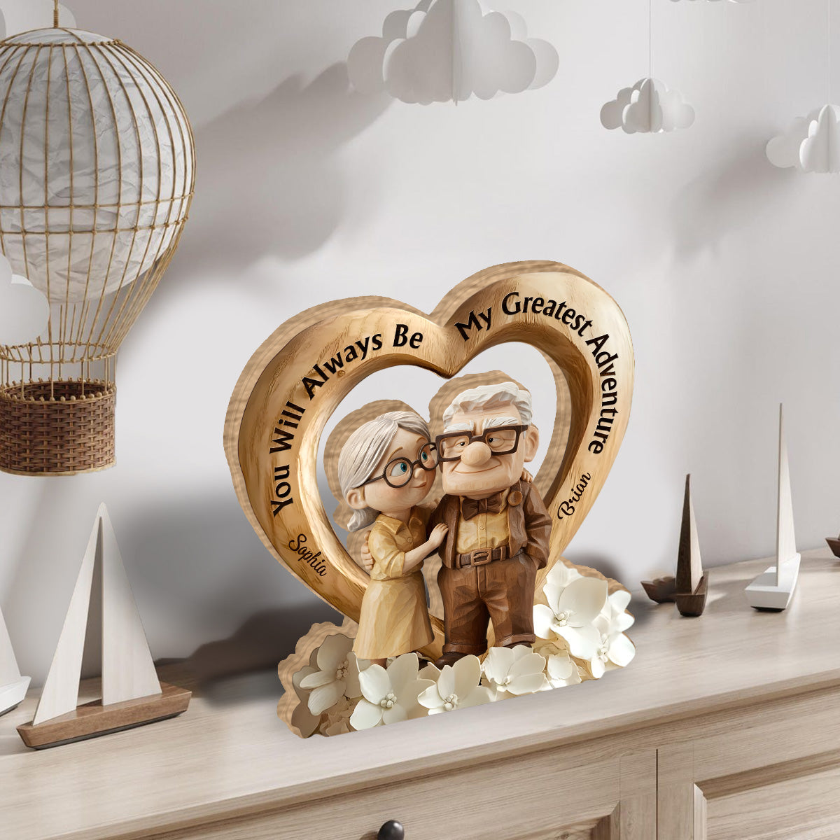 You Are My Greatest Adventure - Personalized Couple Custom Shaped Wood Plaque