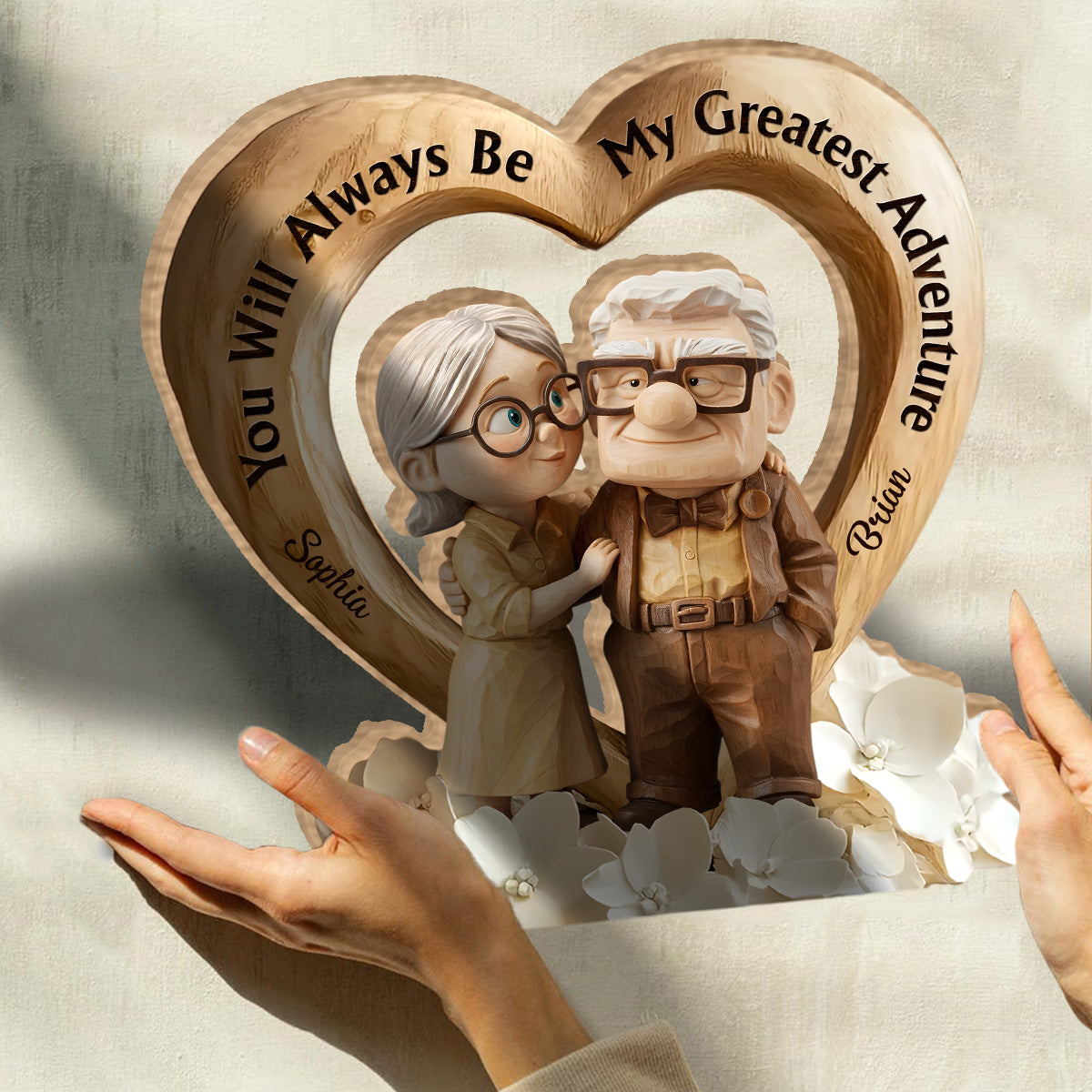 You Are My Greatest Adventure - Personalized Couple Custom Shaped Wood Plaque