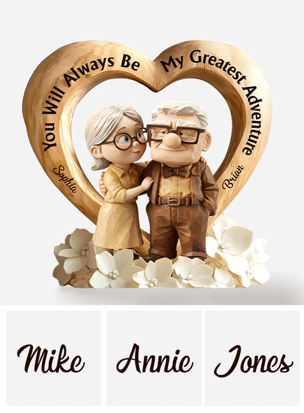 You Are My Greatest Adventure - Personalized Couple Custom Shaped Wood Plaque