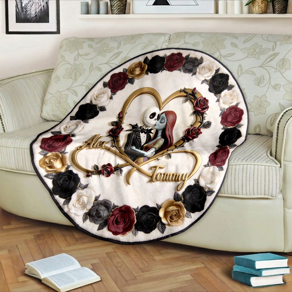 Till Death Do Us Part - Personalized Nightmare Shaped Fleece Blanket