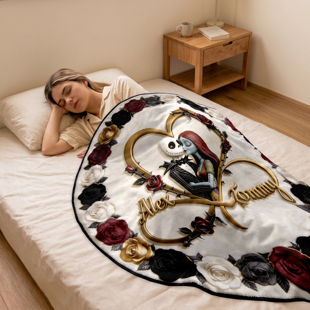 Till Death Do Us Part - Personalized Nightmare Shaped Fleece Blanket