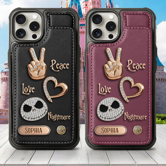 Peace Love Nightmare - Personalized Nightmare Wallet Phone Case