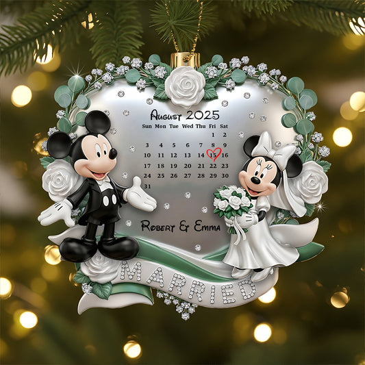 Married Couple Aniversary - Personalized Mouse Ornament