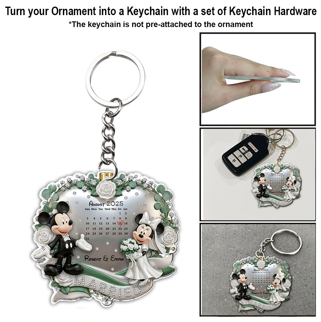 Married Couple Aniversary - Personalized Mouse Ornament