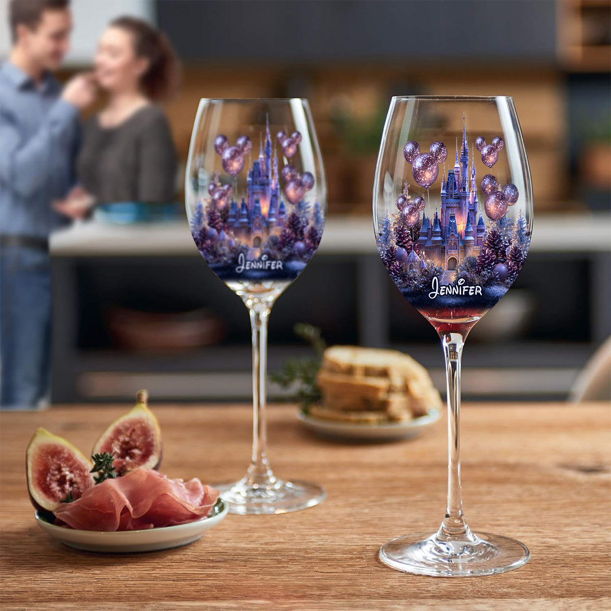 Magical Night - Personalized Mouse Wine Glass With Long Stem