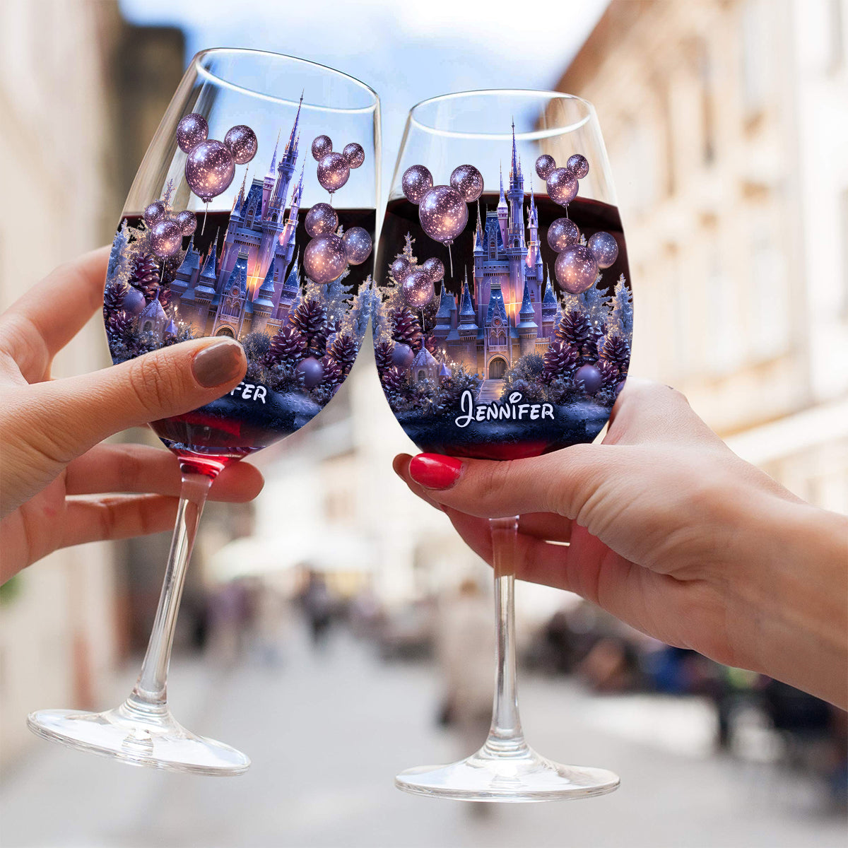 Magical Night - Personalized Mouse Wine Glass With Long Stem