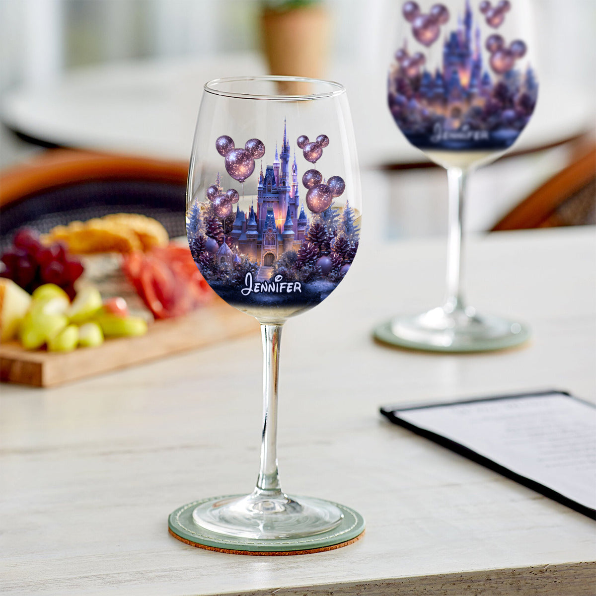 Magical Night - Personalized Mouse Wine Glass With Long Stem
