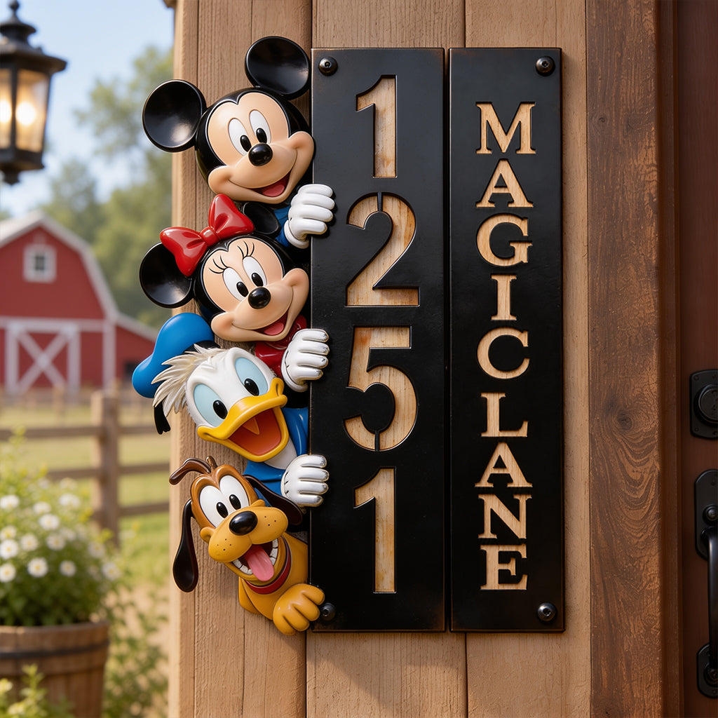 Magic House - Personalized Mouse 3D Printed Cut Metal Sign