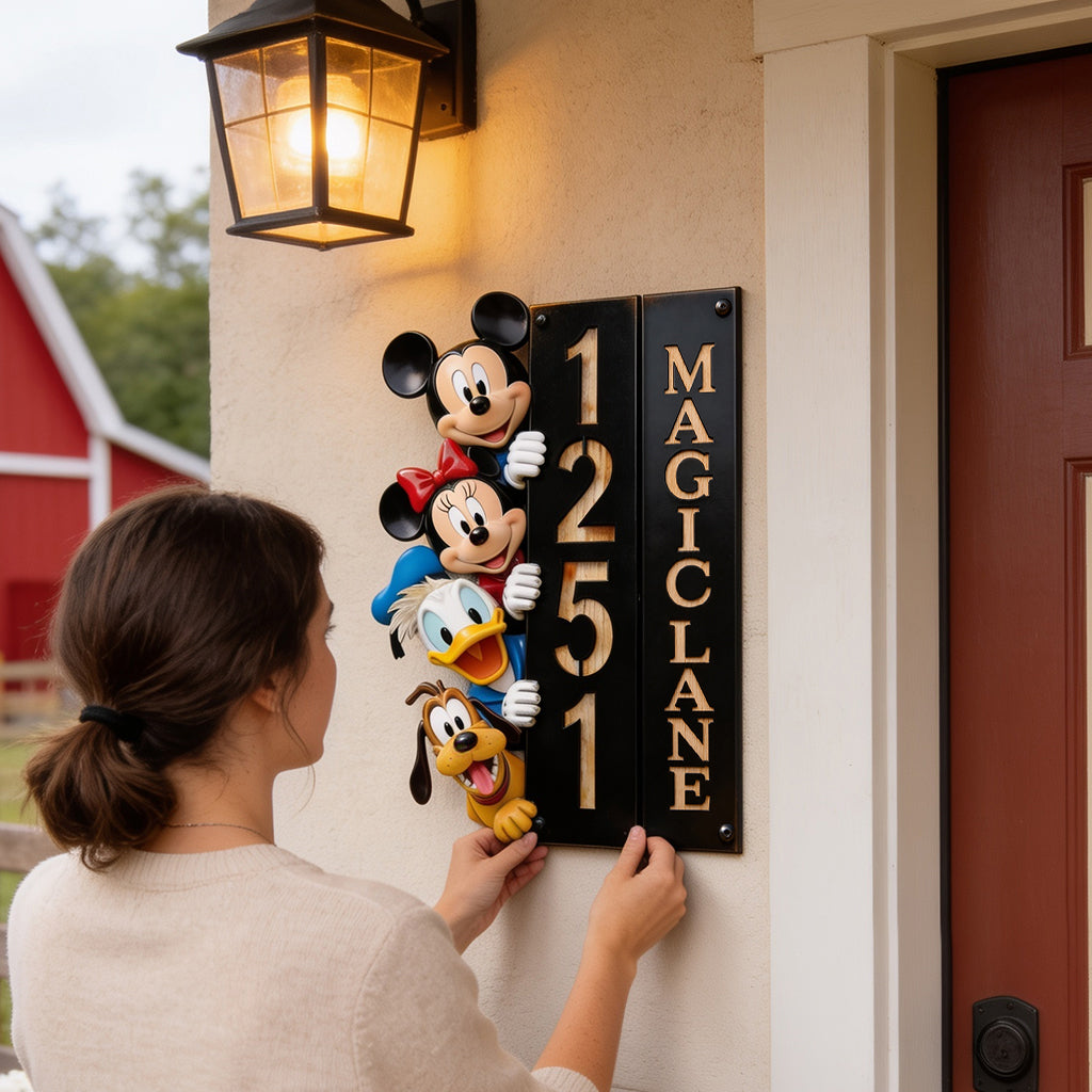 Magic House - Personalized Mouse 3D Printed Cut Metal Sign