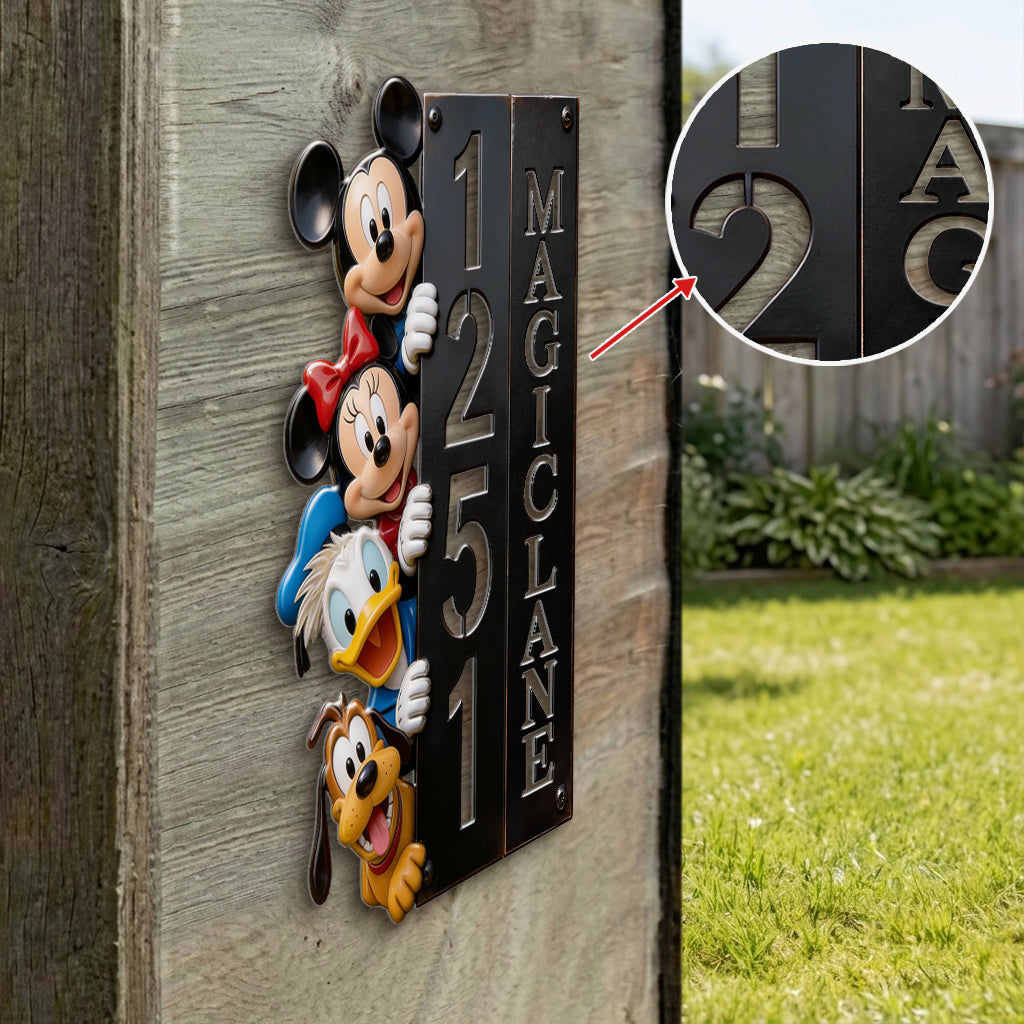 Magic House - Personalized Mouse 3D Printed Cut Metal Sign