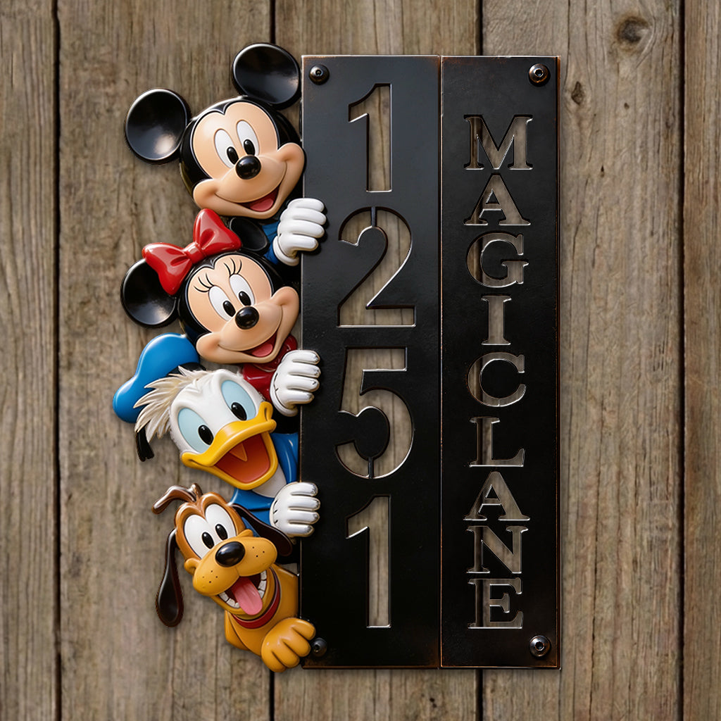 Magic House - Personalized Mouse 3D Printed Cut Metal Sign