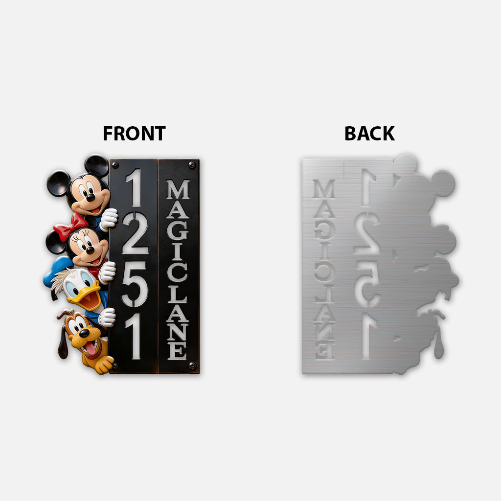 Magic House - Personalized Mouse 3D Printed Cut Metal Sign