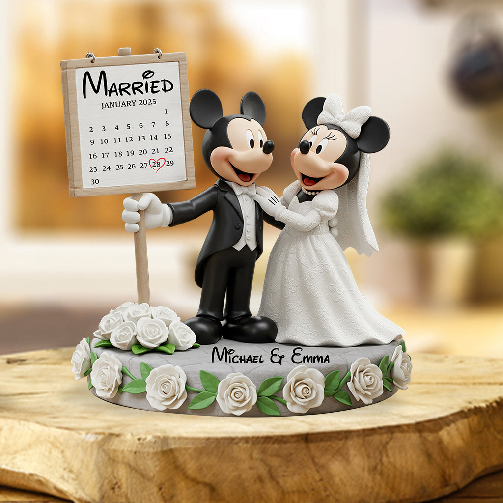 Happy Anniversary Mouse Couple - Personalized Mouse Custom Shaped Acrylic Plaque