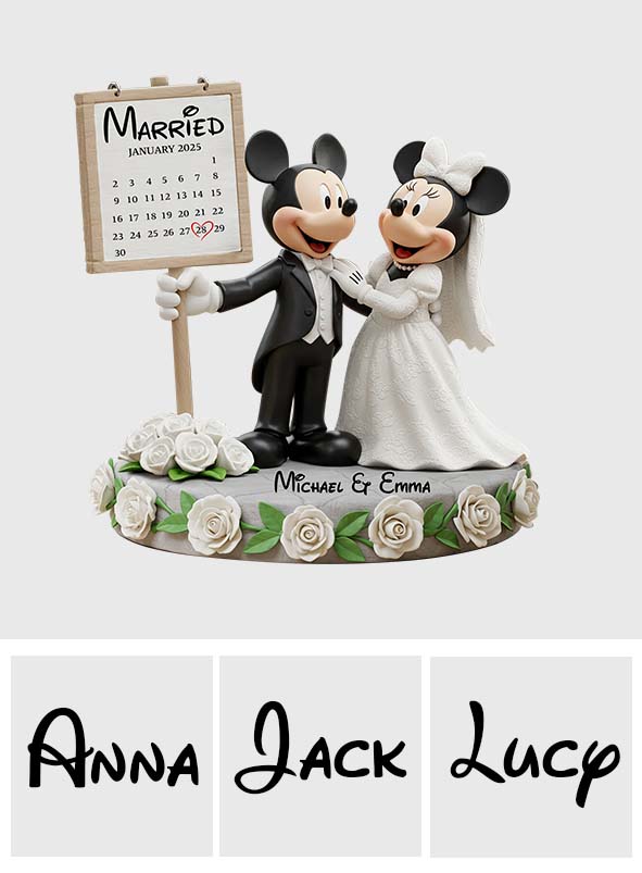 Happy Anniversary Mouse Couple - Personalized Mouse Custom Shaped Acrylic Plaque