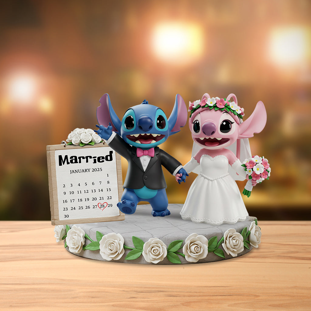 Happy Anniversary Blue Ohana - Personalized Ohana Custom Shaped Acrylic Plaque