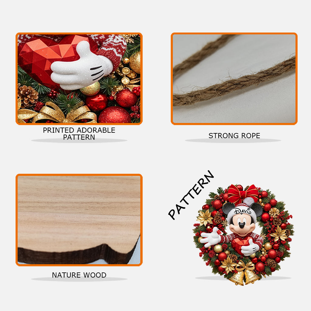 Merry Christmas - Personalized Mouse Custom Shaped Wood Sign