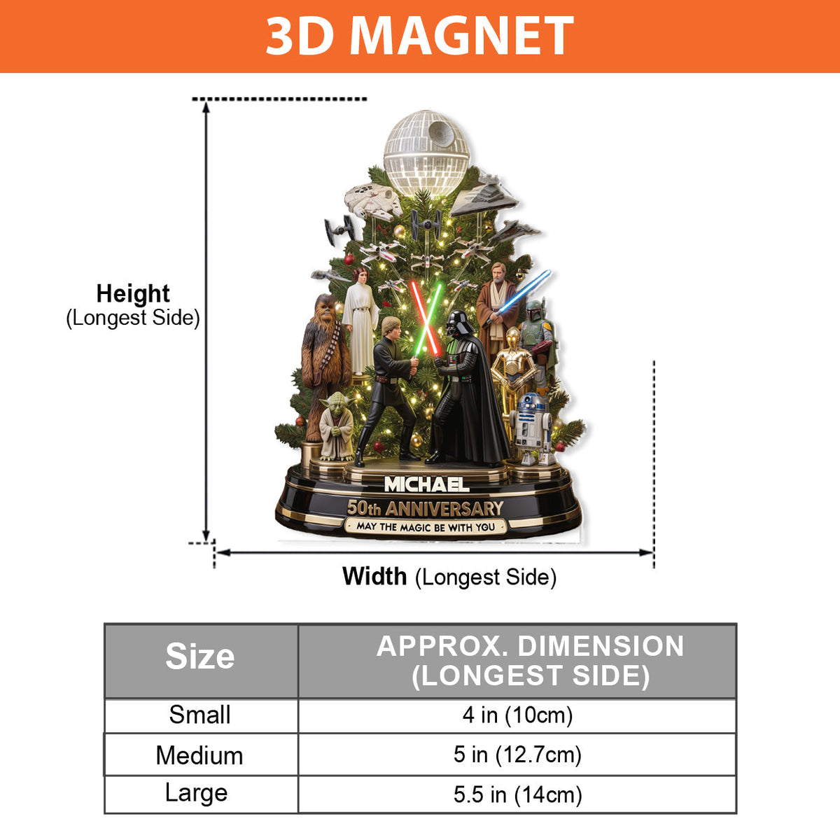 May The Magic Be With You - Personalized The Force 3D Plaque