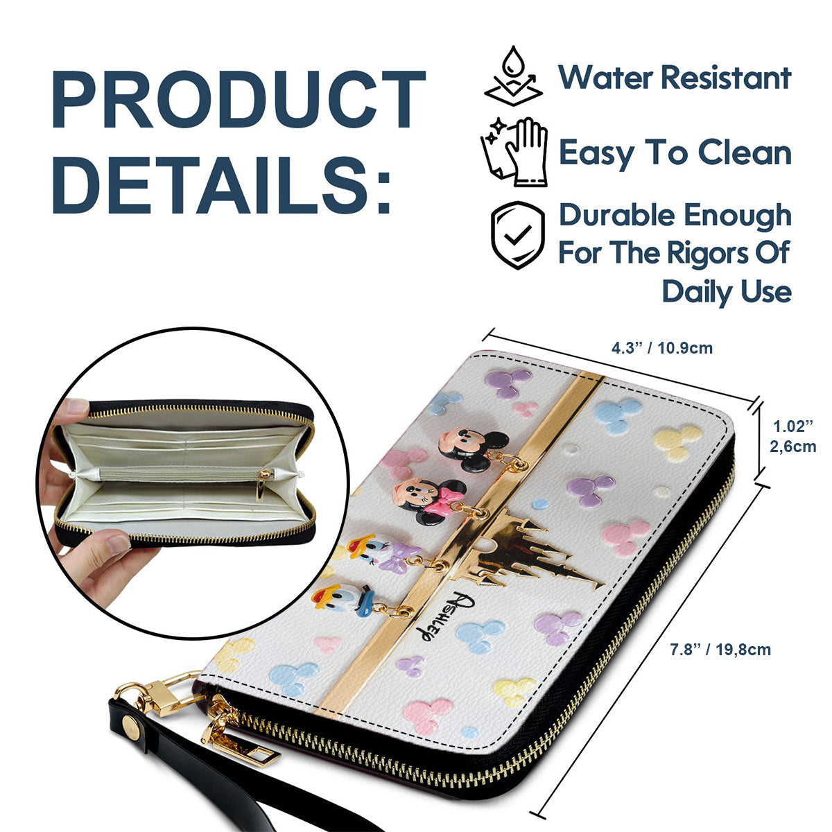 Magic Charms - Personalized Mouse Leather Handbag & Leather Long Wallet