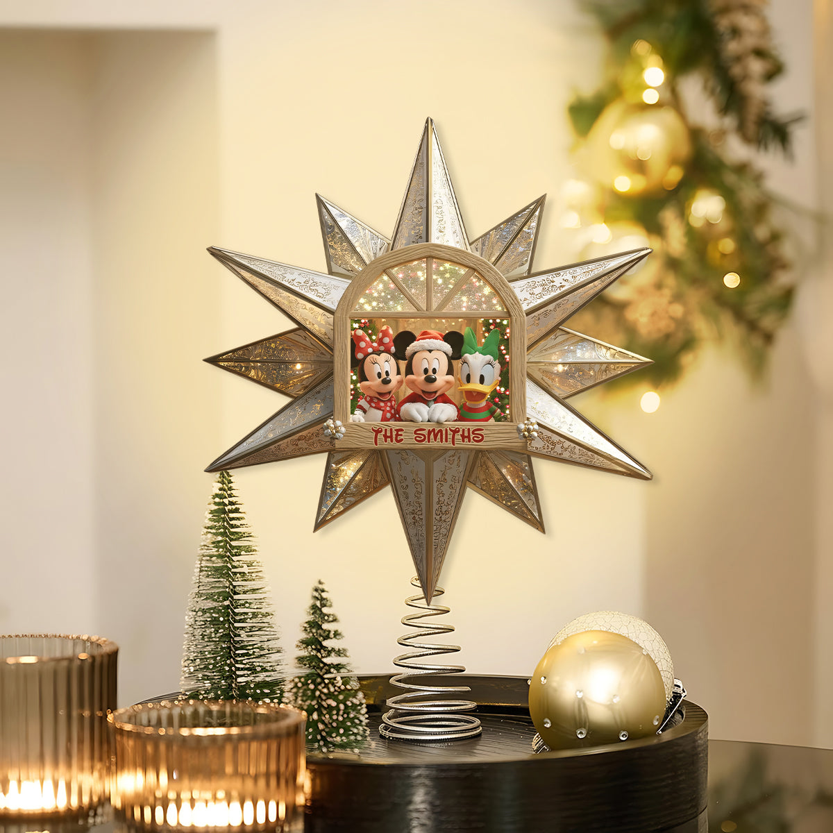 Merry Christmas - Personalized Mouse LED Light Tree Topper