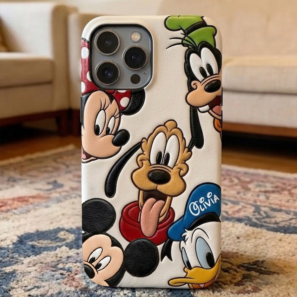 Friends - Personalized Mouse 3D Embossed Leather Phone Case