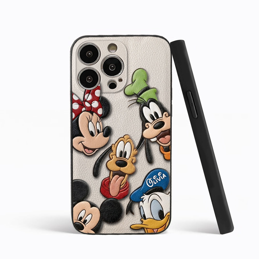 Friends - Personalized Mouse 3D Embossed Leather Phone Case