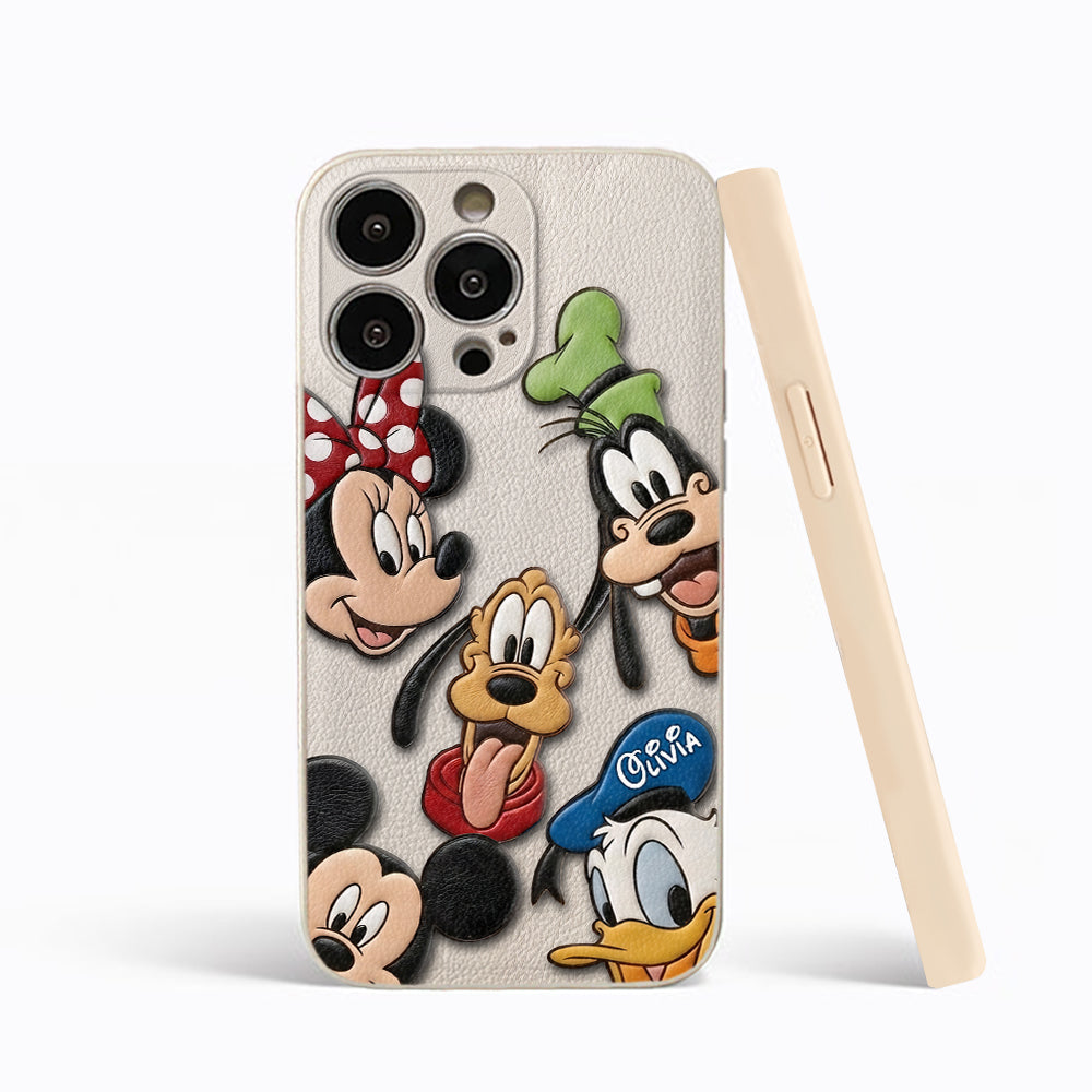 Friends - Personalized Mouse 3D Embossed Leather Phone Case