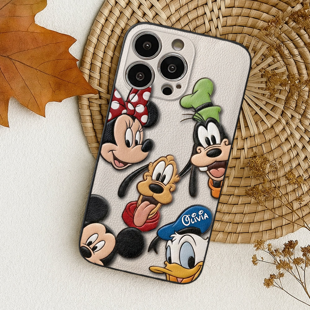 Friends - Personalized Mouse 3D Embossed Leather Phone Case