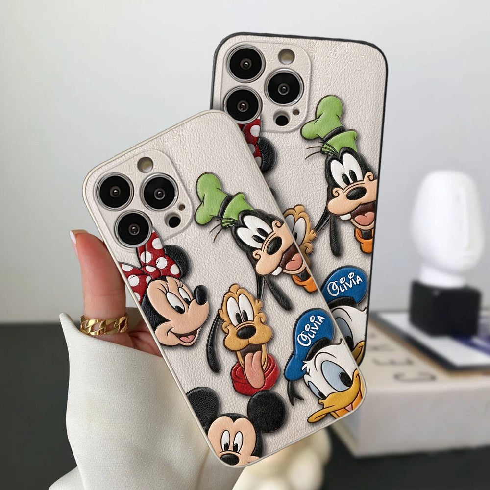 Friends - Personalized Mouse 3D Embossed Leather Phone Case