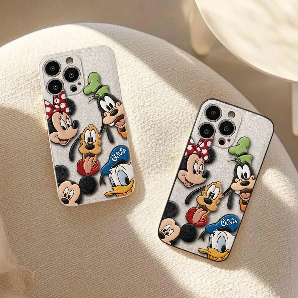 Friends - Personalized Mouse 3D Embossed Leather Phone Case