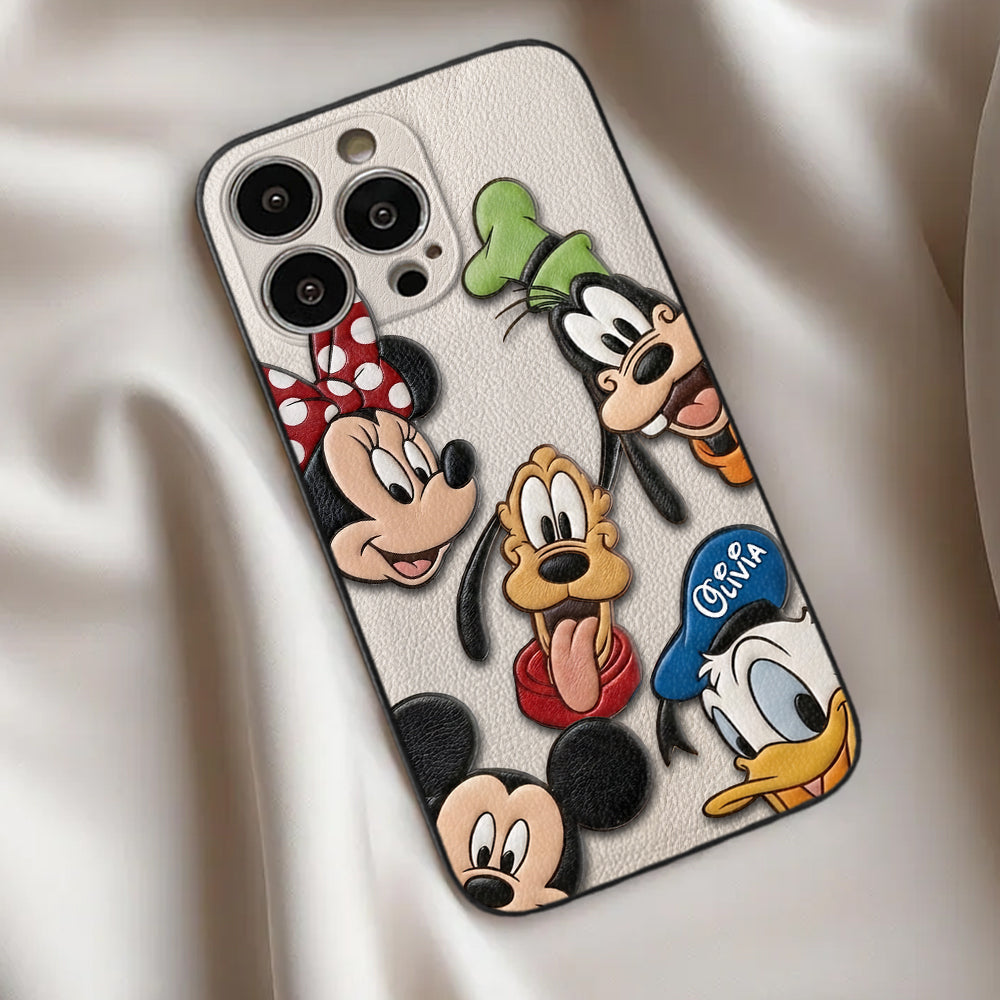 Friends - Personalized Mouse 3D Embossed Leather Phone Case