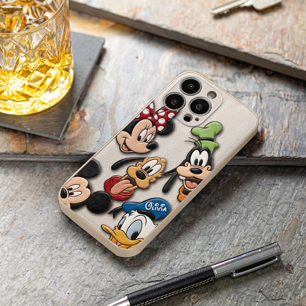 Friends - Personalized Mouse 3D Embossed Leather Phone Case