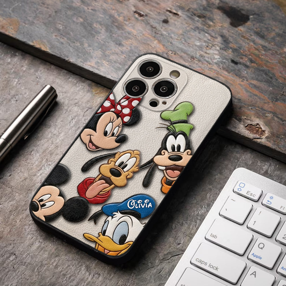 Friends - Personalized Mouse 3D Embossed Leather Phone Case