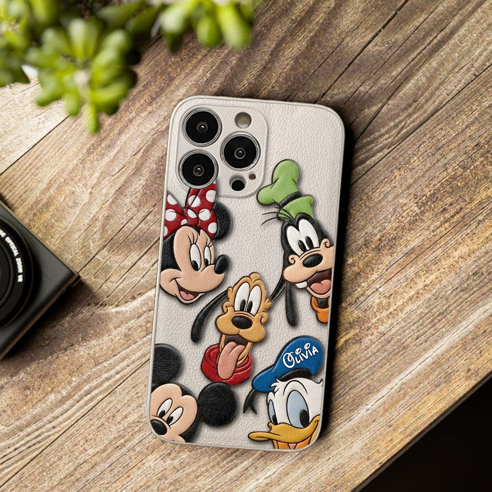 Friends - Personalized Mouse 3D Embossed Leather Phone Case