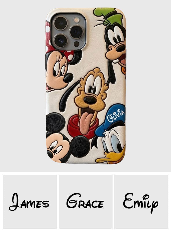 Friends - Personalized Mouse 3D Embossed Leather Phone Case