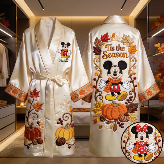 Til The Season - Personalized Mouse Satin Robe