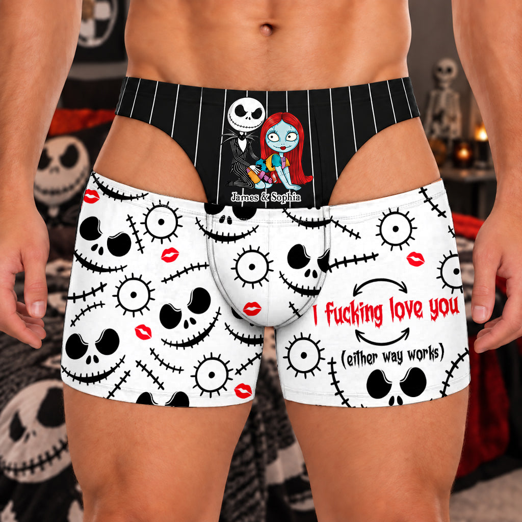 Funny Romantic Spooky Couple - Personalized Nightmare Men’s Boxer Briefs