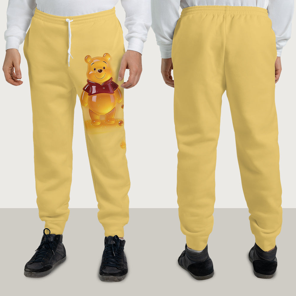 Cute Jelly Bear - Personalized Yellow Bear Kid Hoodie & Kid Jogger Sweatpants