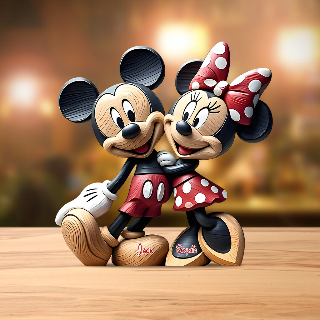 Cute Mouse Couple - Personalized Mouse Custom Shaped Acrylic Plaque