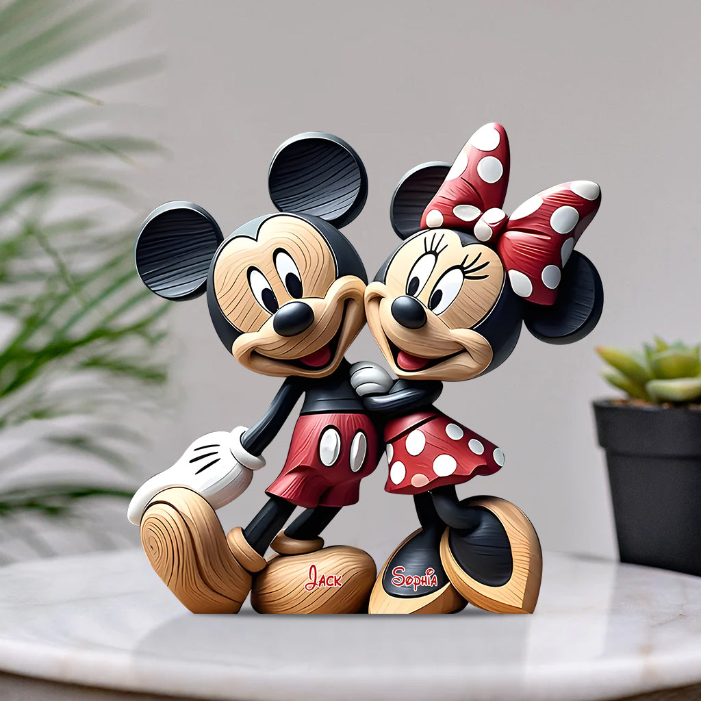 Cute Mouse Couple - Personalized Mouse Custom Shaped Acrylic Plaque