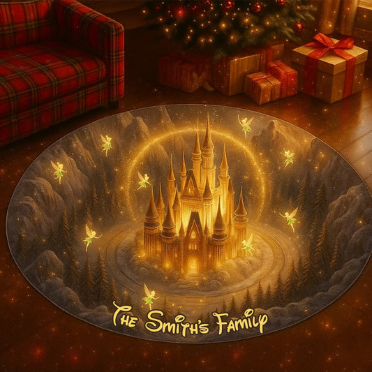Cartoon Castle Christmas - Personalized Mouse Non-Slip Tufted Rug