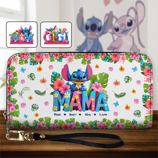 Mama Ohana - Personalized Ohana Leather Long Wallet