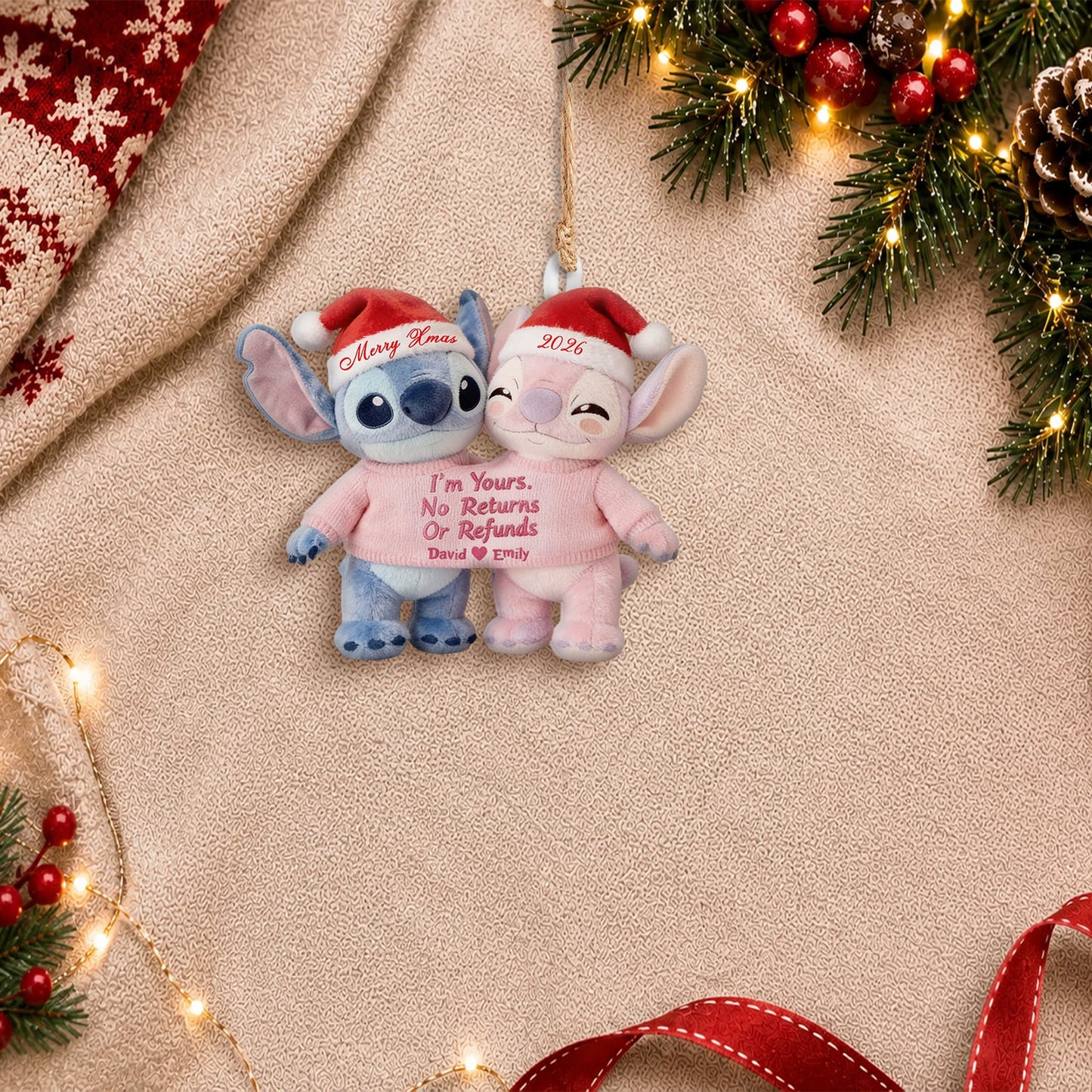 I'm Yours No Return Or Refunds - Personalized Ohana Plush Ornament