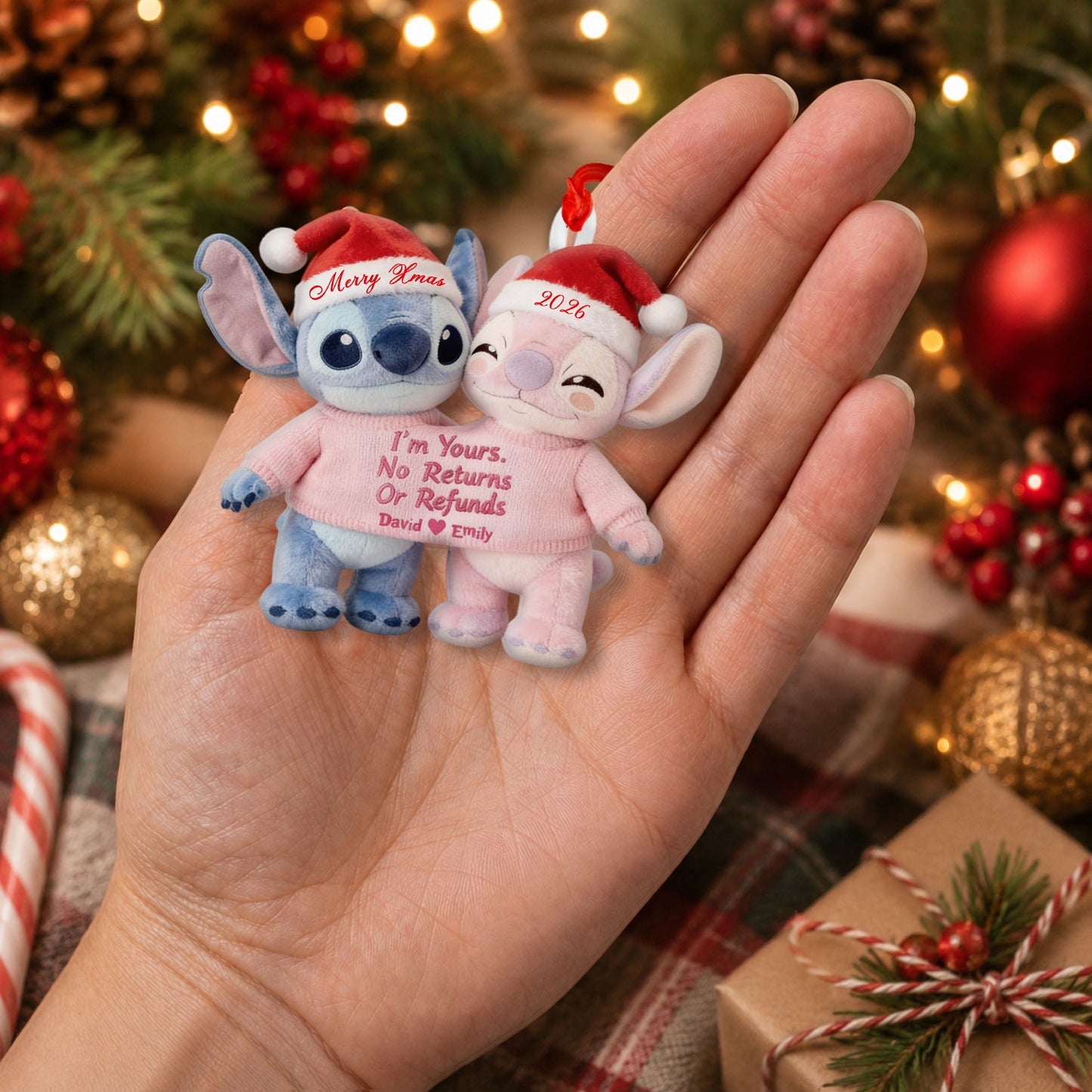 I'm Yours No Return Or Refunds - Personalized Ohana Plush Ornament