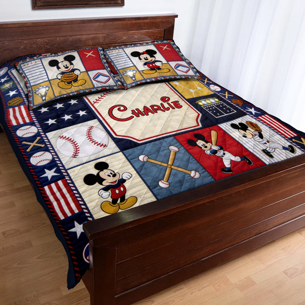 Baseball Mouse Club - Personalized Mouse Quilt Set
