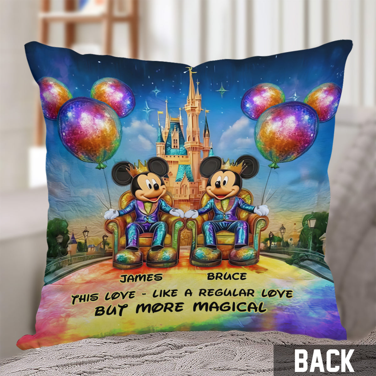 This Love Is More Magical - Personalized Mouse Throw Pillow
