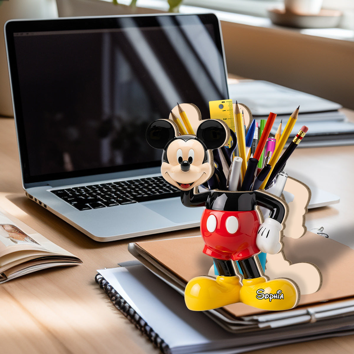 Cute Mouse - Personalized Mouse Wooden Pen Holder