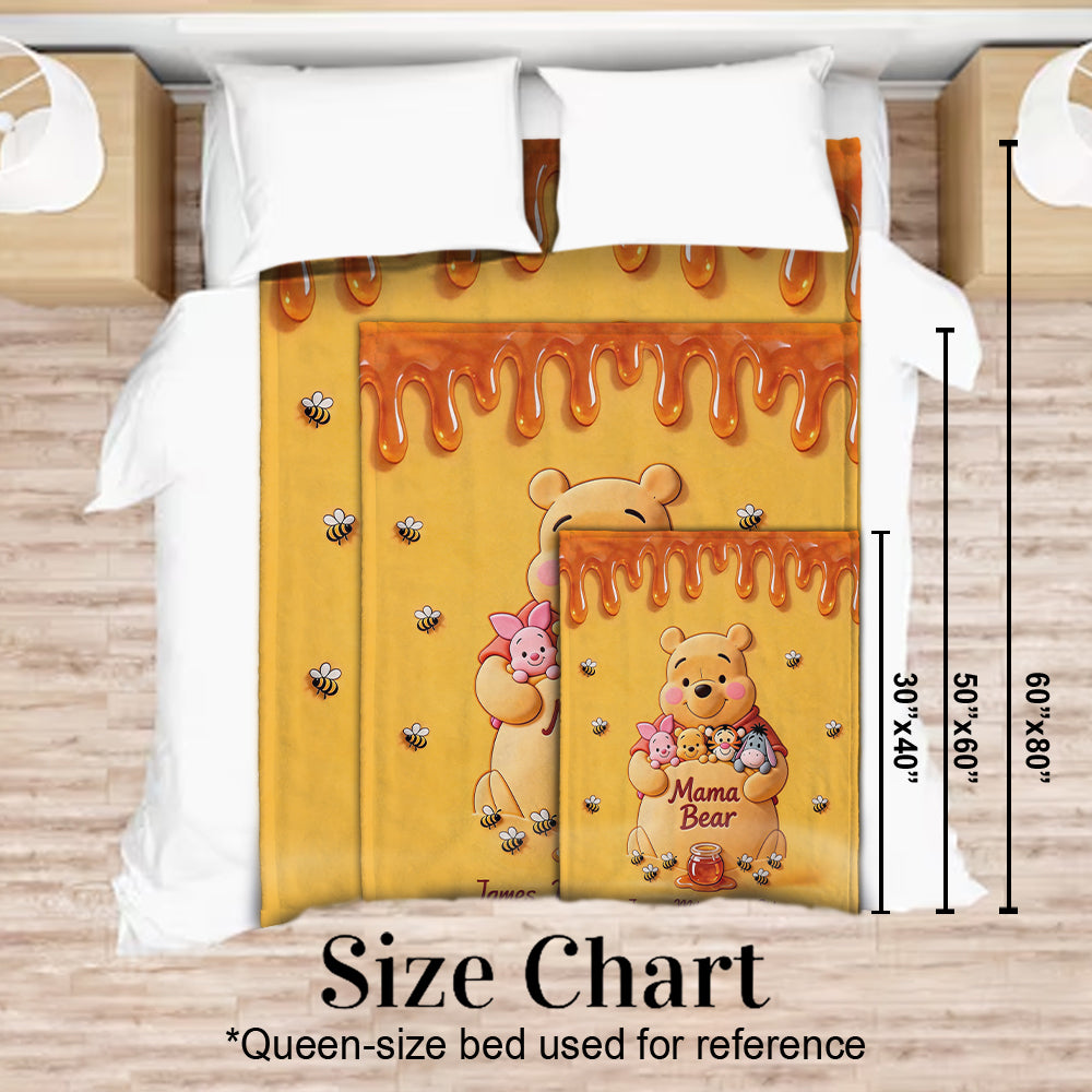 Mama Bear - Personalized Yellow Bear Blanket